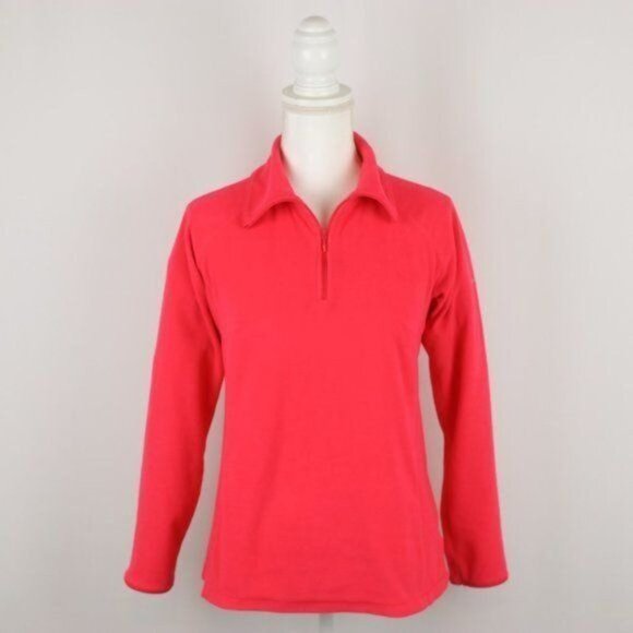 Columbia Women's Small Neon Peach 1/4 Zip Lightweight Fleece Pullover - Picture 1 of 7